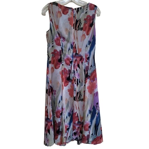 Coldwater Creek Purple Multicolored Floral Print V-neck Dress Sz 6 - Picture 7 of 10